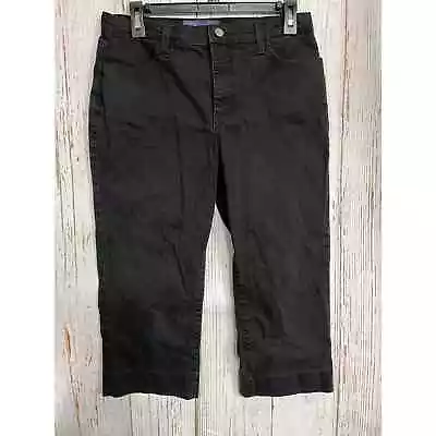 NYDJ Jeans Women 6 Black Cropped Mid Rise Lift Tuck Made In USA • $13.76