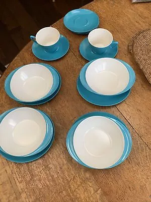 Vintage Gaydon Melaware Melamine Blue Plates Bowls Cups And Saucers • £9.99