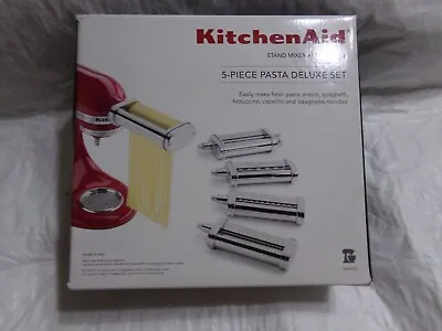 KitchenAid Deluxe Pasta Set KSMPDX Roller Spaghetti Fettuccine Capellini Cutter • $275