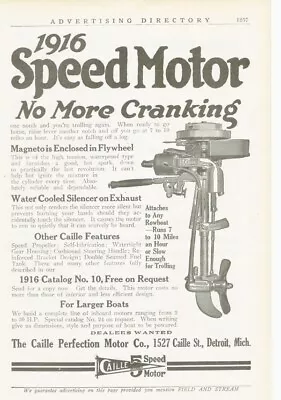 1915 Caille Marine Motor Speed Boat Travel Outboard Engine Outdoor Sport 17105 • $24.95