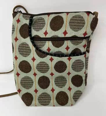 Maruca Crossbody Bag Purse Tapestry Circles Handmade Colorado Faux Suede Strap • $22