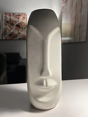 Unique Mikasa Face Vase White Ceramic 14in Rare Find • $50