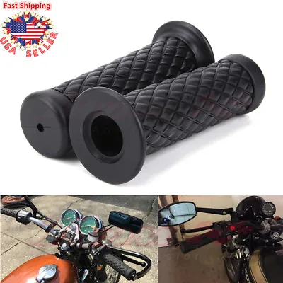 7/8  Motorcycle Black Rubber Hand Grip Gel Handlebar For Chopper Bobber Kawasaki • $9.35