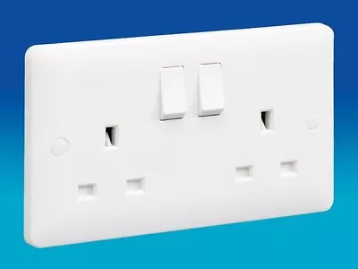 MK 13 Amp 2 Gang Socket DP – Switched White  • £8.19