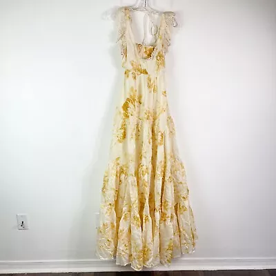 ASOS DESIGN NWT Contrast Broderie Detail Tiered Maxi DressYellow Size 4 • $54.60