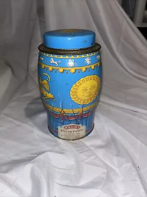 Vintage Hot Air Ballon Circus Themed Round Tin 7” Tall 4.5” Wide Great Condition • $10.99