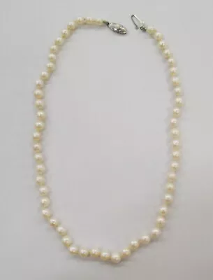 Vintage Cultured Pearls Salt Water Knotted 17” Strand 56 Pearls • $175