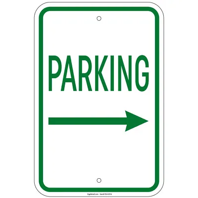 $11.99 • Buy Parking With Right Arrow Sign 8 X12  Aluminum Signs Retail Store