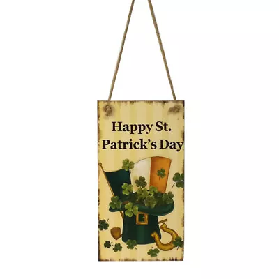 Wooden Cafe Decoration Shamrock Welcome Sign Hanging Board Creative Ornament • £8.89