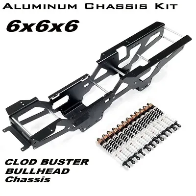 Custom Aluminum 6X6X6 Chassis Kit With Dampers For TAMIYA Clodbuster/Bullhead • £174.99