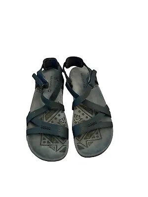 Merrell Sandspur Rose Blue Slate Leather Sandals Size 9 • $35