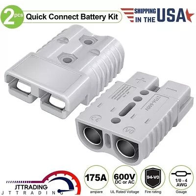 2PCS 175A Battery Plugs Quick Connect Disconnect Kit 1/0 Gauge Winch Trailer • $11.88