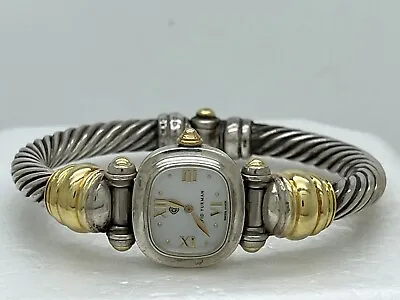 David Yurman DY Sterling Silver 18k Cable Band Watch 6.5” 52.2g • $699.99