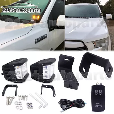 For Ford Raptor F150 F-150 Pillar Hood Clear+Side Amber LED Light Pod Mount Kit • $53.19