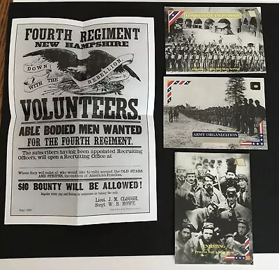 Civil War Recruiting & Enlistment Collector Cards And Poster Insert • $5