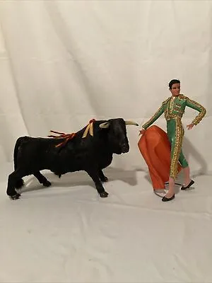 Vintage Bullfighter Matador Doll And Huge Bull • $29.99
