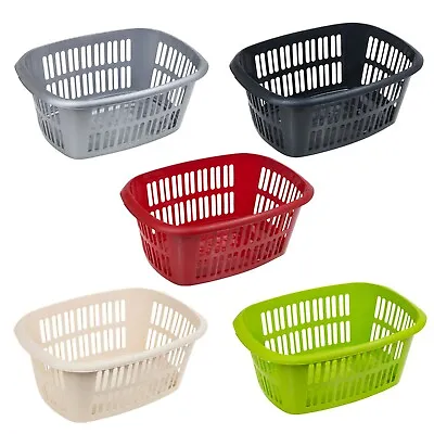 Large 55L Rectangular Laundry Basket Handles Storage Washing Bin Hamper Plastic • £7.99