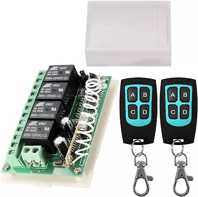 12V Relay Remote Switch Wireless RF Remote Control Switch 4 Channel Relay Module • $25.38