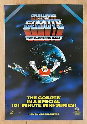 CHALLENGE OF THE GOBOTS (1986) Video Store VHS Promo Movie Poster Animation Sci* • $40