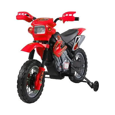 HOMCOM 6V Kids Electric Motorbike Motorcycle Ride On Bike 4 Wheel 3-6 Years Red • £72.95