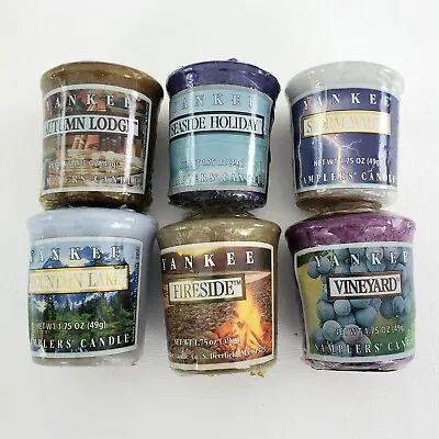 Yankee Candle Lot Of 6 Votive Some Hard To Find Autumn Lodge Fireside Vineyard • £28.47