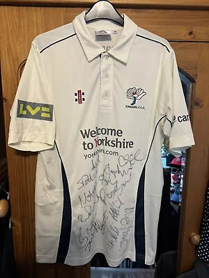 Yorkshire Cricket Club Match Worn Squad Signed County Championship Shirt England • £89.99