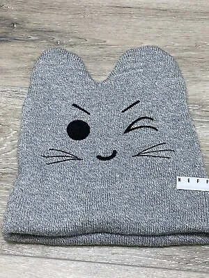 Neff Beanie Hat Kitty Gray One Size • £11.58