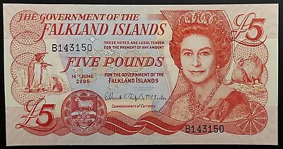 2005 Falkland Islands £5 Note! Uncirculated! Queen Elizabeth II! • £18.99