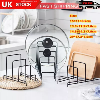 Cupboard Saucepan Pan Lids Storage Rack Cabinet Kitchen Shelving Holder Plates • £8.25