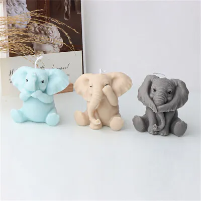 Baby Elephant Candle Silicone Mold Making Decoration Soap Resin Mould Molds • £10.89