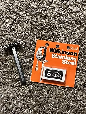 Vintage Wilkinson Sword Stainless Steel 5 Shaving Razor Blade And Vintage Razor • $9.97