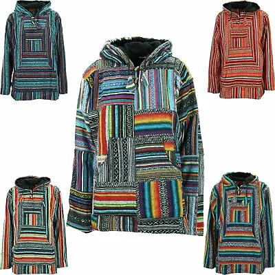 £19.90 • Buy Baja Hoodie Brushed Cotton Gheri Jumper Hippie Festival Jerga Top