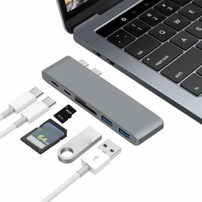 £14.07 • Buy 6 In 1 Type C USB C Hub Adapter 3.0 Ports Card Reader 4K HDMI For MacBook Pro