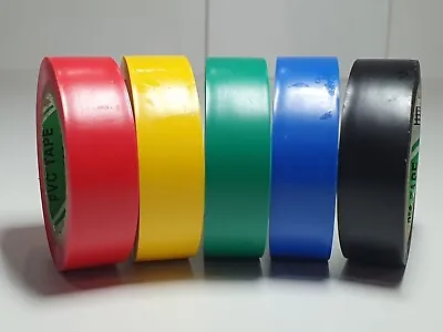 5 Mix Coloured PVC Electrical  Insulation Tapes High Quality Flame Retardant 9m • £3.75