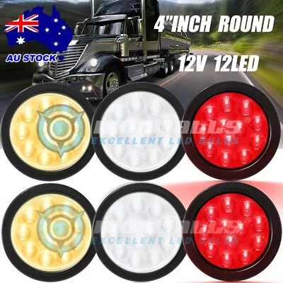 6x 4  Round LED Tail Light Reverse Stop Brake Turn Lamps Trailer Truck Lights • $78.99