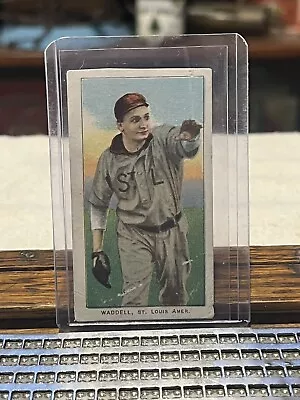 T206 Rube Waddell Throwing 1910 SC 350 30 Back (trimmed Top Edge) • $31