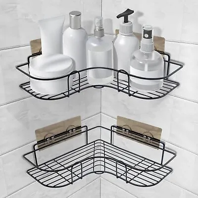 £9.49 • Buy 2Pcs Corner Shower Caddy Bathroom Storage Shelf Rack Basket Organiser Tidy Tray.