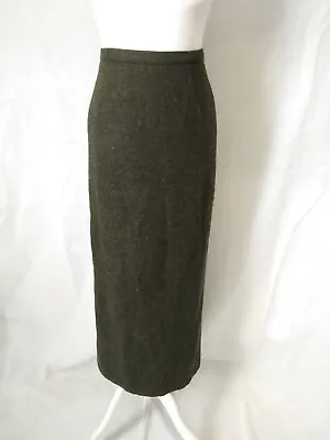 Vintage Monsoon Long Tweed Skirt Fits 8 Green 100% Wool Maxi Midaxi  • £25