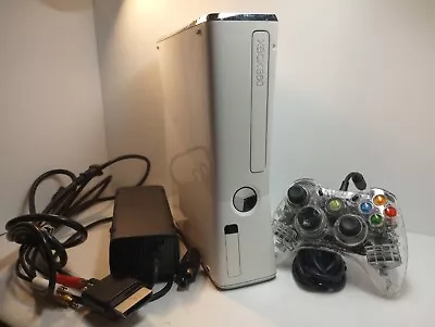 Microsoft Xbox 360 S Slim Console 1439 White W/120gb Hard Drive Controller Bonus • $94.99