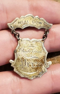 $19.95 • Buy Rare 1901 Sterling Silver Oratorical Prize Award Medal Badge Named & Engraved 