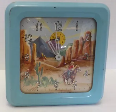 Vintage Animated Ingraham Wind Up Clock Roy Rogers • $134.99