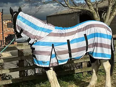 Equipride Premium Horse Fly Rug Fly Sheet Bug Buster With Neck Mask 3'0  To 7'3  • £34.99