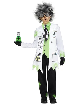 £37.14 • Buy Mad Scientist Crazy Inventor Professor Lab Coat Book Week Child Boys Costume S