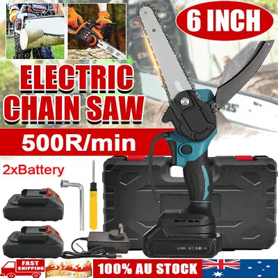 6'' Cordless Electric Wood Cutting Cutter Saw Chainsaw 2X Battery For Makita 18V • $59.99