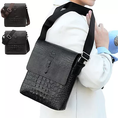 Men Small Messanger Crossbody Shoulder Bag PU Leather Casual Business Travel Bag • $16.50