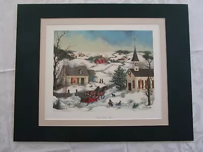 Linda Nelson Stocks Sleigh Bells Ring Christmas Nostalgic S/N Print (16 X 13) • $75