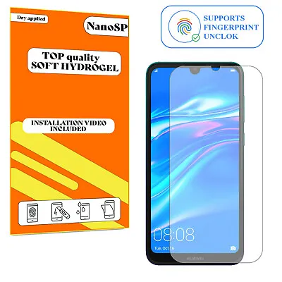 Screen Protector For Huawei Y7 2019 Hydrogel Cover - Clear TPU FILM • £3.98