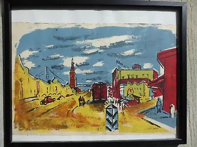 Original Guido “Wedo” Georgetti Lithograph San Francisco Ferry Bldg Modernist • $275