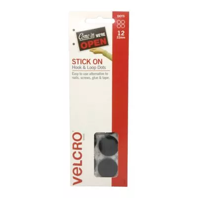 Genuine Velcro Brand SPOT Hook Loop Black Adhesive Dots 12 X 22mm Holds 500g • $9.45