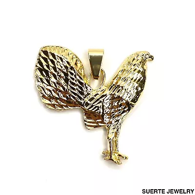 14K Gold Plated Rooster Pendant Necklace Oro Laminado Gallo Medalla Collar • $13.99